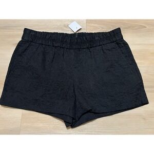 NWT J Crew Shorts Womens Size 4‎ Black Floral Jacquard Boardwalk Pull On